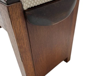 Art Deco Modernist Stool with De Ploeg fabric, 1920s